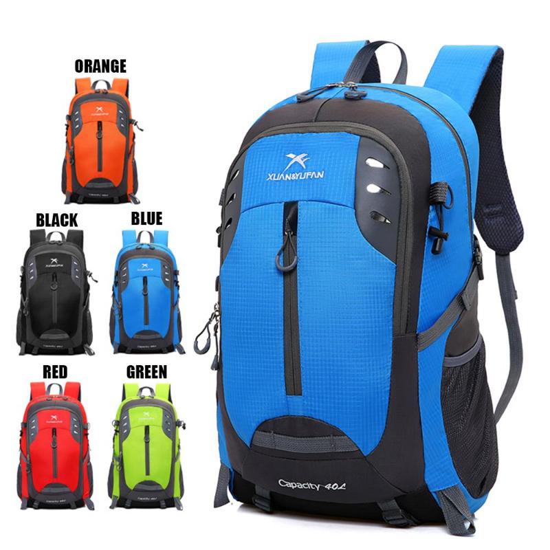 

Mountaineering Backpack Travel Bag Outdoors Camping Hiking Polyester Cotton Folding Backpack Cycling Unisex Lightweight Sports, Black