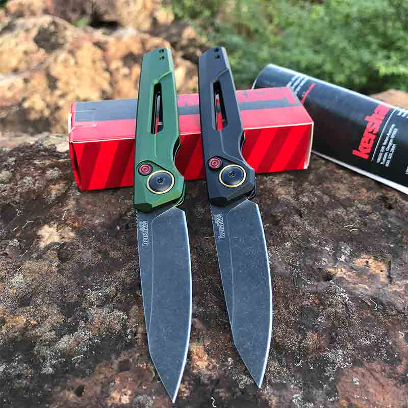 

Kershaw 7550 Outdoor Folding Knit High knife Hardness Sharp Aero Aluminum Handle 154CMP Blade Black Green Camping Garden Kitchen Tool