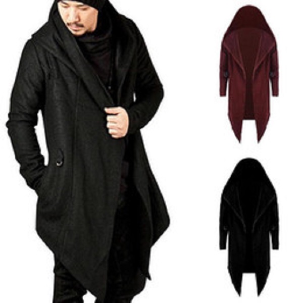 

Men Hooded Sweatshirts Black Hip Hop Mantle Hoodies Fashion Jacket long Sleeves Cloak Man' Coats Outwear Hot Sale
