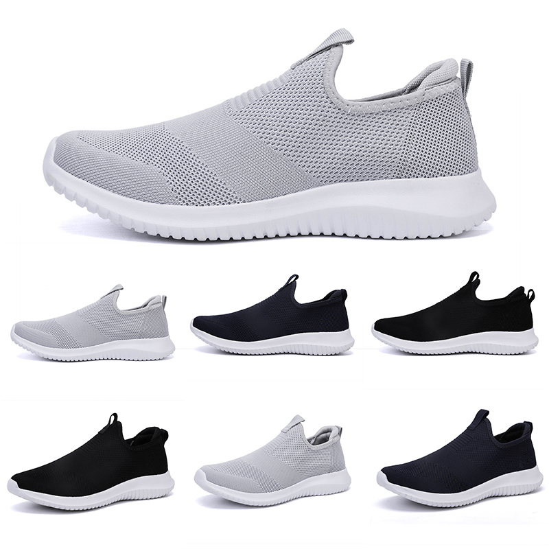 

Hot Fashion women men running shoes black white Navy blue Laceless mens trainers Slip on sports sneakers Homemade brand Made in China