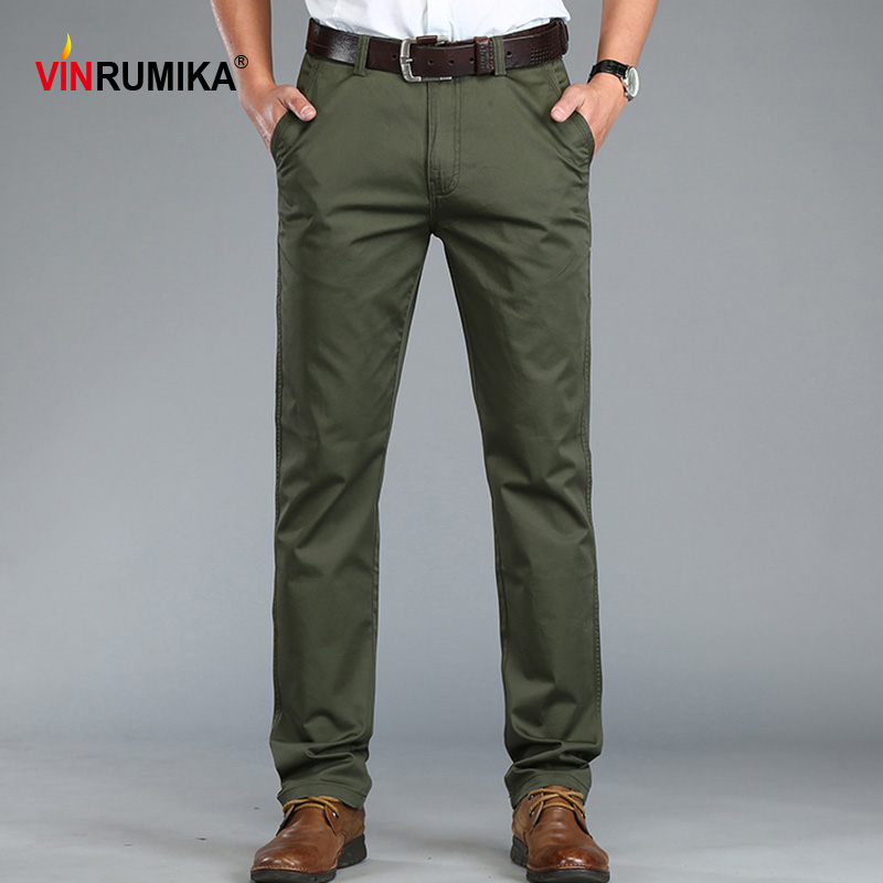 

2020 Summer Business Men's Casual Army Straight Lightweight Long Pants Male Thin Cotton Black Blue Work Trousers Man Khaki Pants