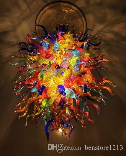 

Italian Colorful Murano Glass Large Chandelier LED Lights New Style Hand Blown Glass Art Pendant Light Air Shipping Glass Art Lighting