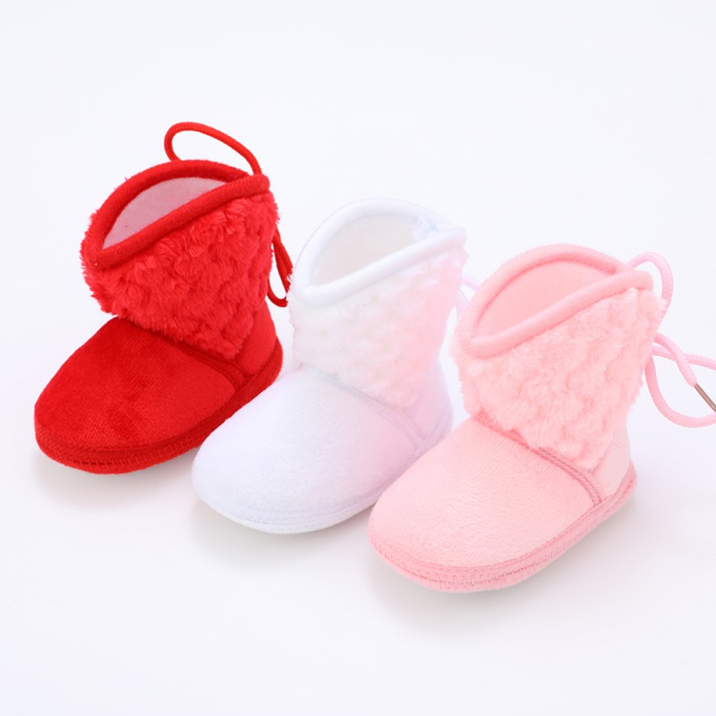 

Special Shoes for Baby Toddler Warm Boots Soft Sole Crib Shoes Warm Boots Prewalker Newborn Baby Toddler Boy Girl -18M Winter, White