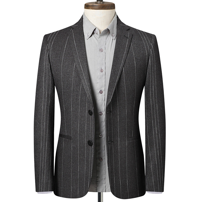 

New Fashion High Quality Spring Single Suit Men Casual Stripe Style Thin Coat Single Breasted Men Blazer Size  L XL 2XL 3XL 4XL