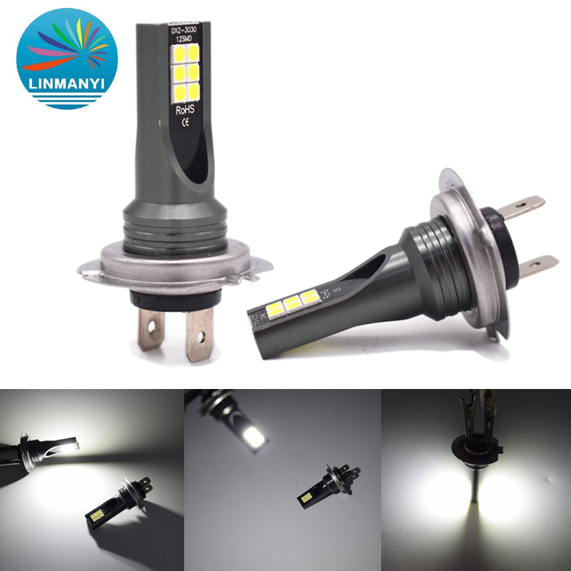 

2PCS H1 H3 Motorcycle Headlight H4 H7 LED H11 9005 9006 Bulb 3030 SMD 6500K 48W 1600LM Automotivo Auto Car Fog Light Lamp