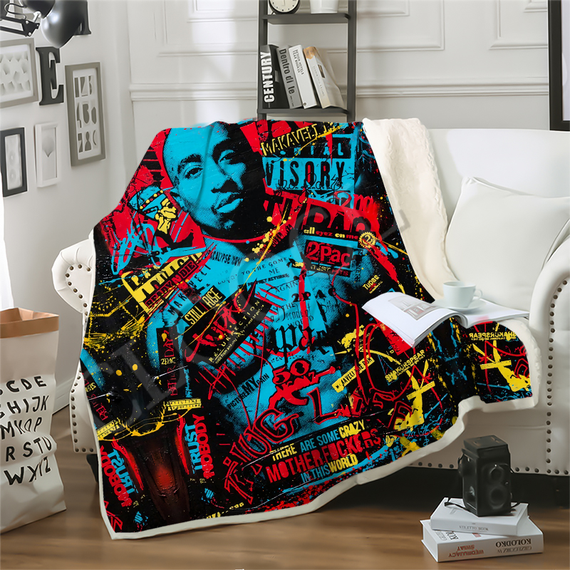 

Factory Wholesale Rapper 2pac Tupac Blanket 3D Print Double Layer Amaru Shakur Throw Blanket Sofa Quilt Travel Teens Women Bedding