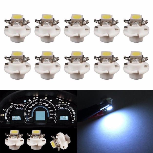 

10pcs White B8.4D 1-SMD Dash Auto Side Dash Gauge Instrument LED Lights Bulbs Car Interior Decor light a18