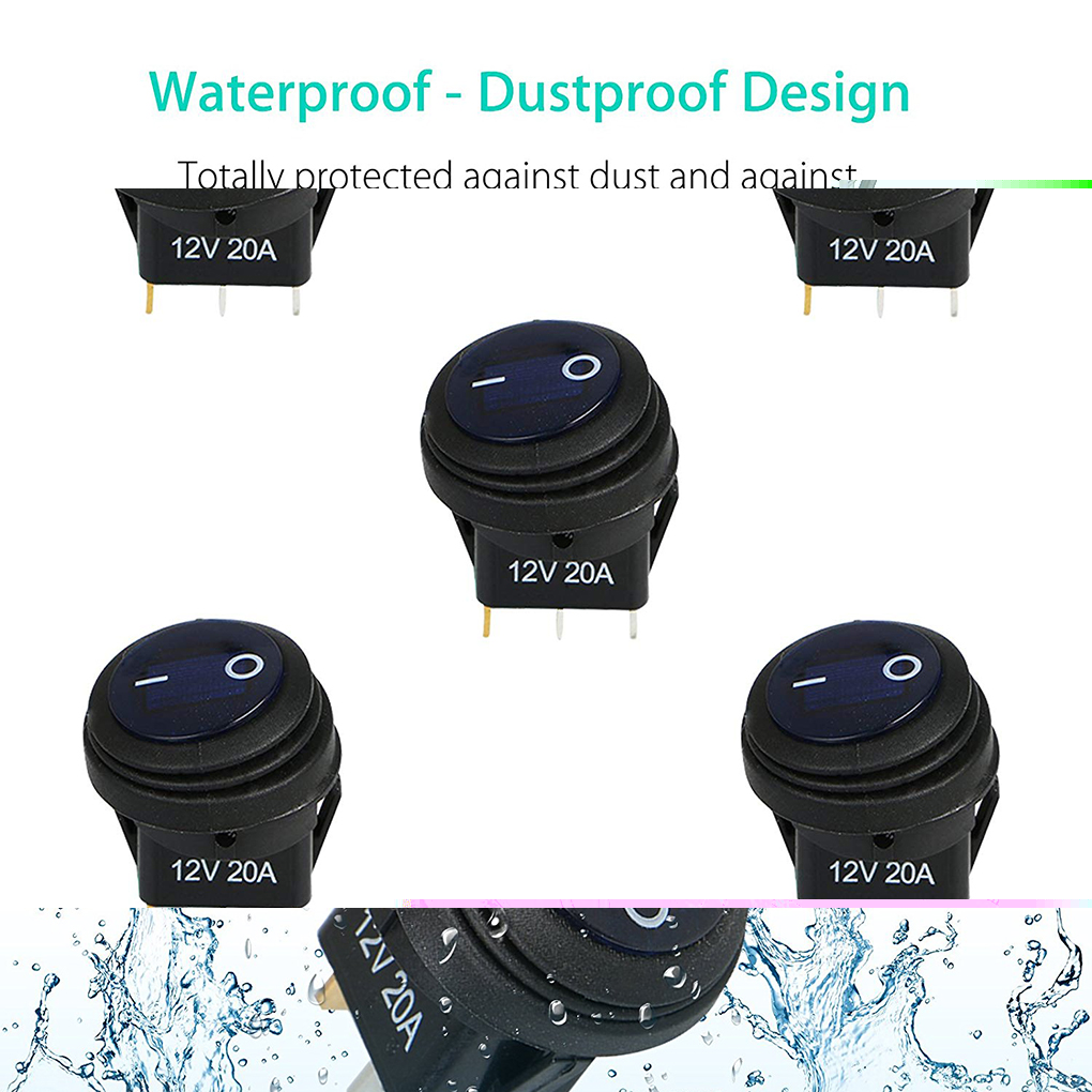 4 PZ Interruttore Rotondo Pulsante Bilanciere On Off Push Button Switch