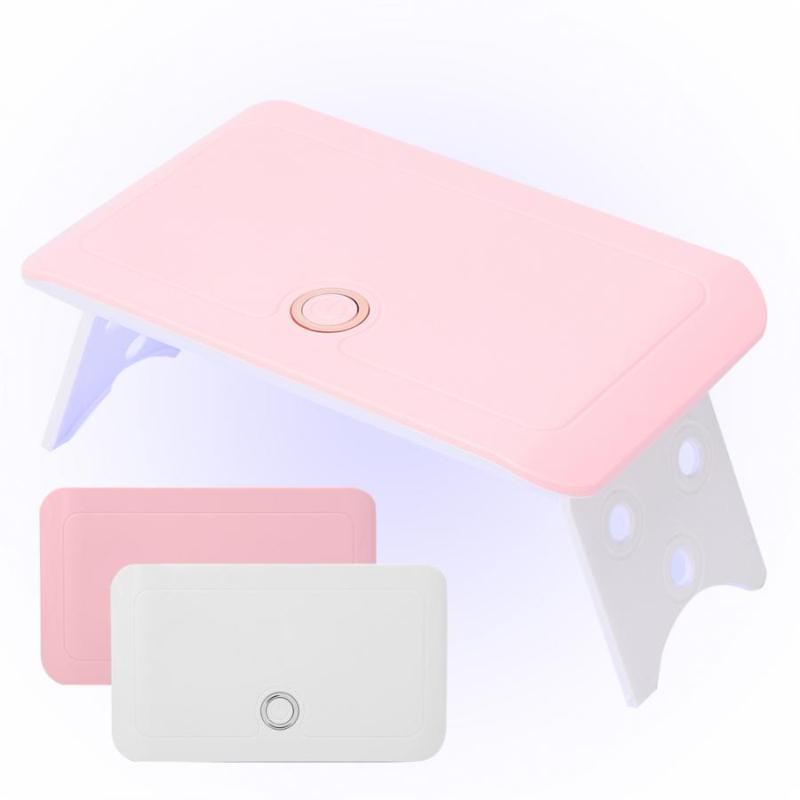 

24W Portable Foldable USB LED UV Nail Lamp Gel Nail Polish Dryer Art Machine, Pink