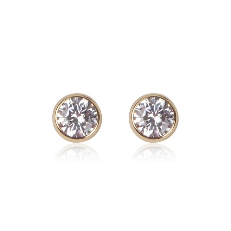 

Hoop & Huggie Round Zircon Earrings Ladies Wedding Engagement Fine Jewelry Gifts