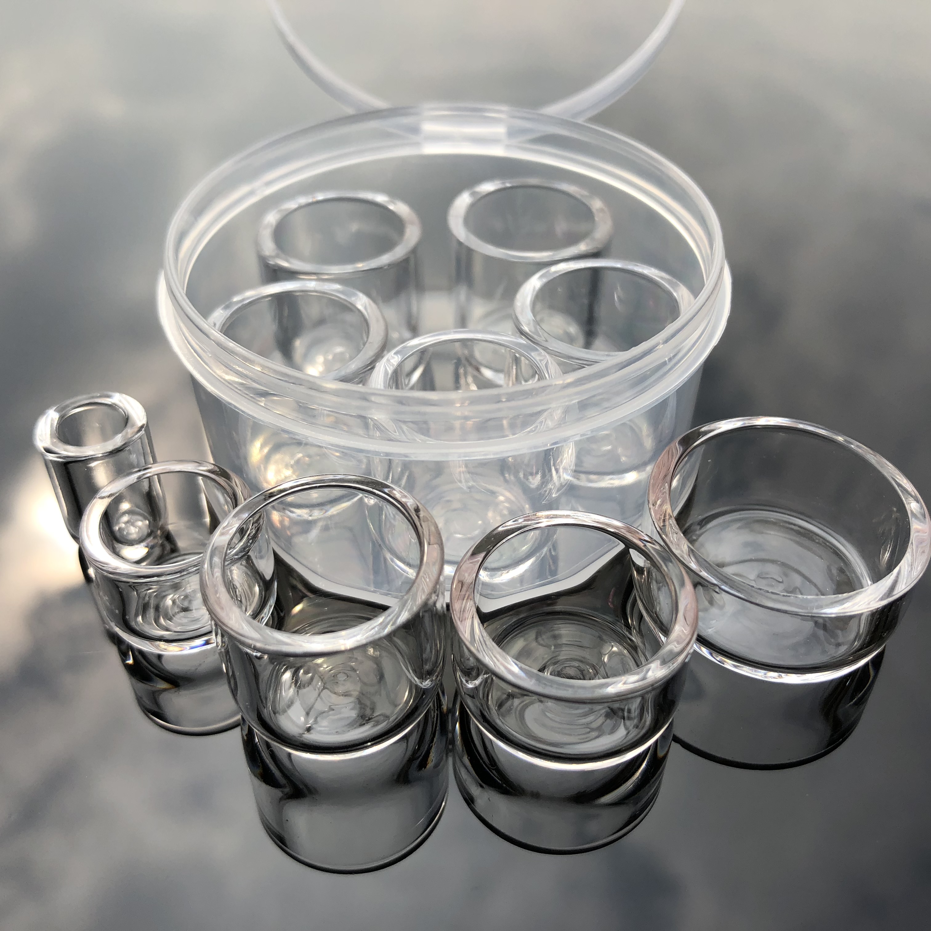 

10mm 15mm 18mm 20mm 25mm Flat Top Bottom Thermal Skillet Quartz Phat Bowl Insert Drop for L XL XXL Thick Domeless Banger Nail