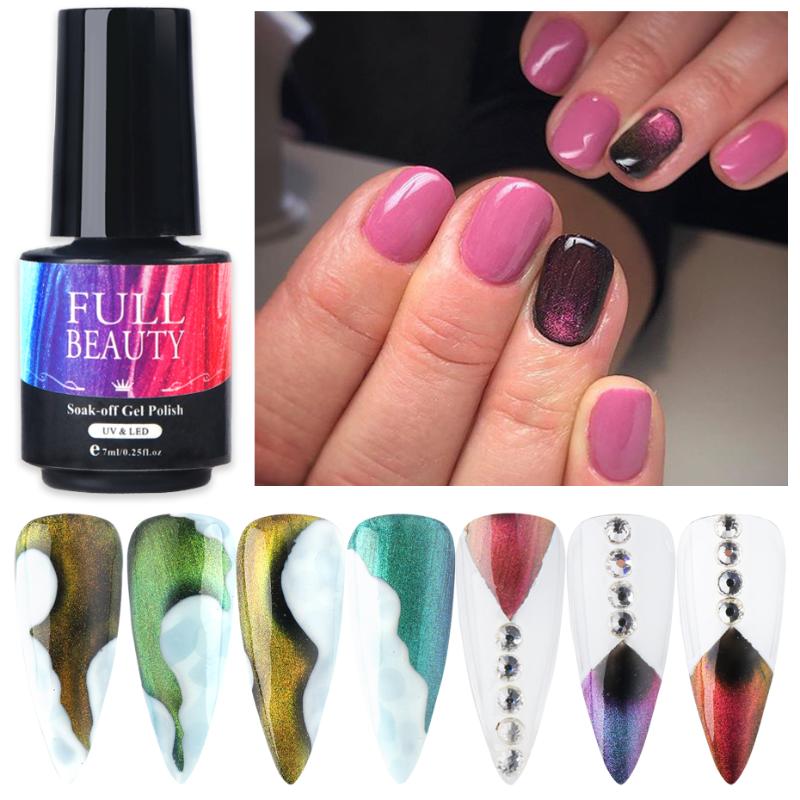 

9D Chameleon Magnetic Cat Eye Nail Gel Polish Shining Laser Nail Art Varnish Starry Sky Jade Effect Soak Off UV Gel LY9D-01-10, 1571-62