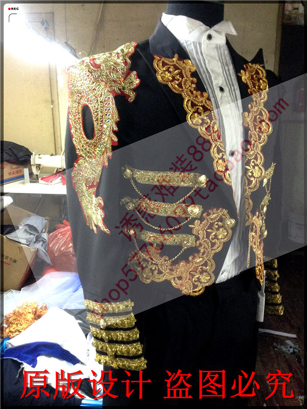 

2015 man suit blazer Magic royal laciness tuxedo male married formal dress for singer dancer star performance show in stage bar, As pic