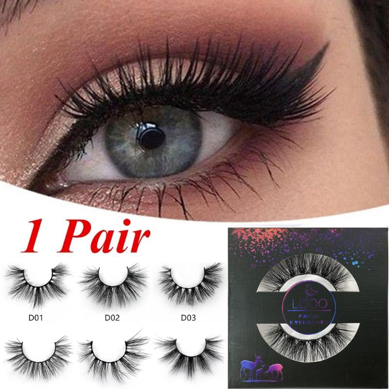 

1Pair Fashion False Eyelashes Mink Eyelashes Volume 3d Mink Lashes Natural Long Beauty Makeup Lashes cilios maquiagem
