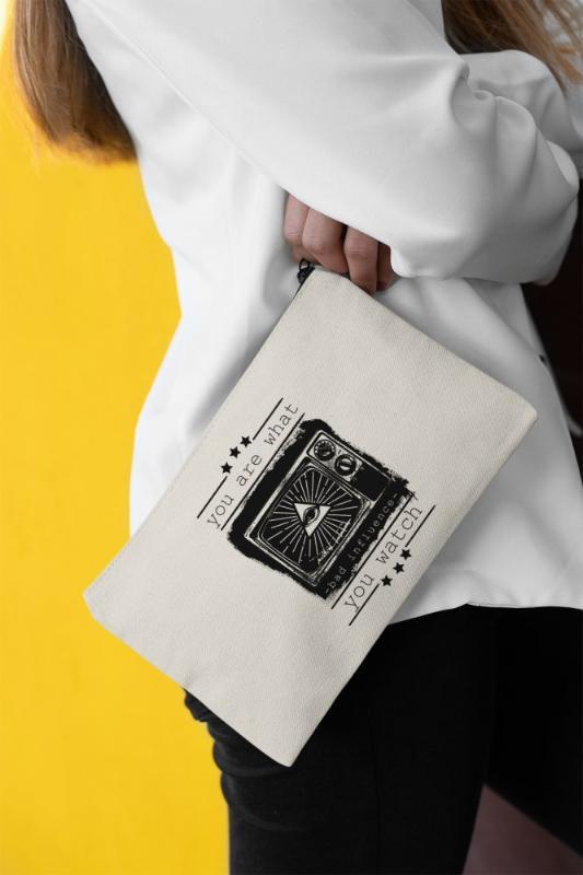 

Angemiel Clutch You Are What You Watch Portfolio Hand Makeup Bag