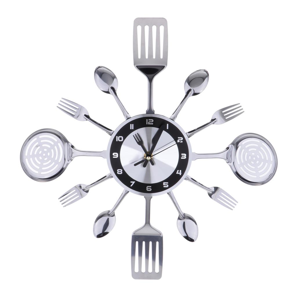

creative home cutlery utensil wall clock fork spoon kitchen clock decoration