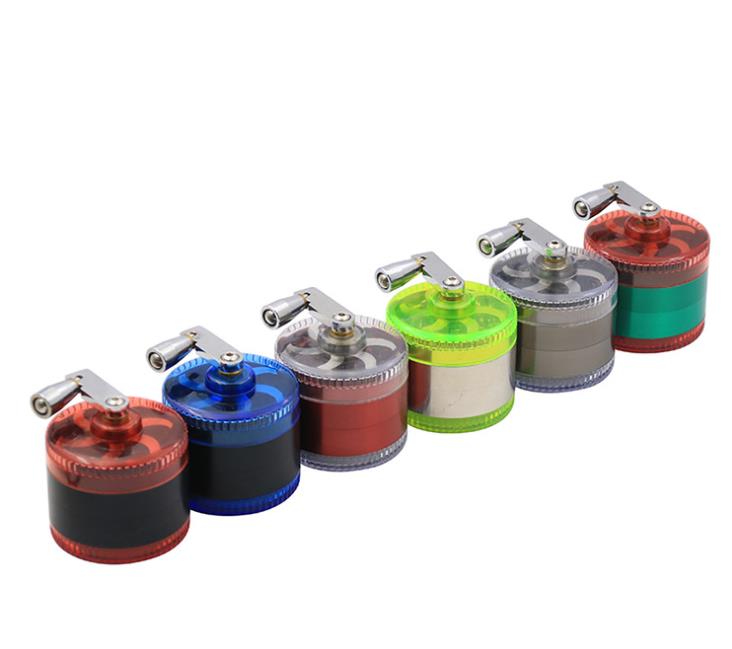 

New Transparent Plastic Cover Hand-operated Metal Smoke Grinder