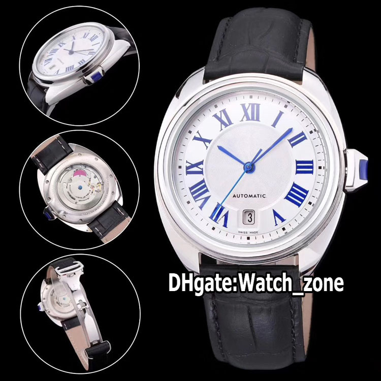 

Cheap New Cle De WSCL0018 White Dial Asian 2813 Automatic Mens Watch 316L Steel Case Leather Strap High Quality Sport Watches Watch_zone, Slivery;brown