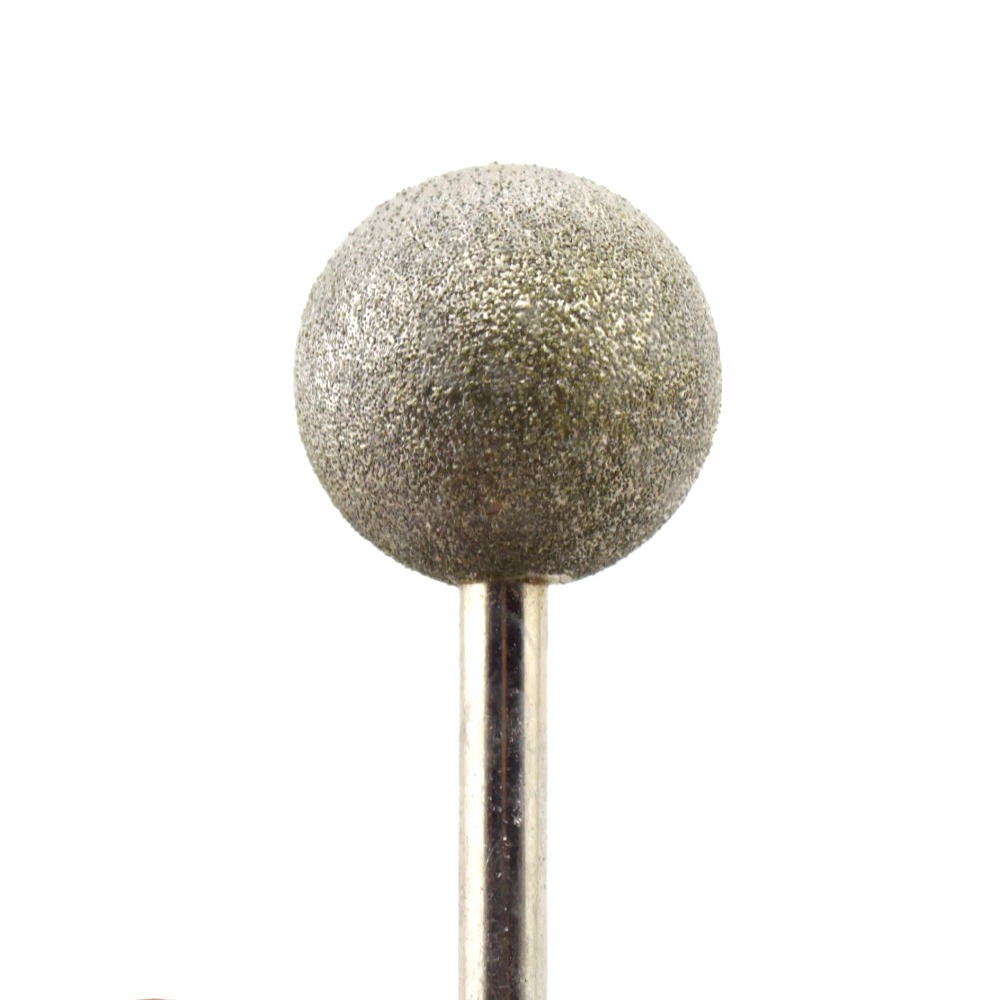 

15-50 mm Dia Spherical Head Diamond Grinding Bit Coated Mounted Points Round Ball Burs Shank 6 Grit 80 Coarse Tools for Stone