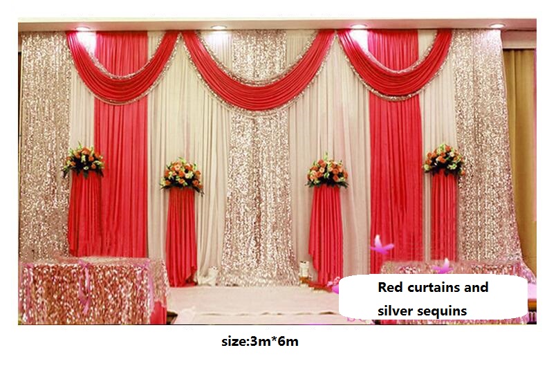 

Wedding stage backdrop decoration 3m*6m backdrop curtain for wedding stage decorations,customized wedding decor curtain Sequin Backdrops