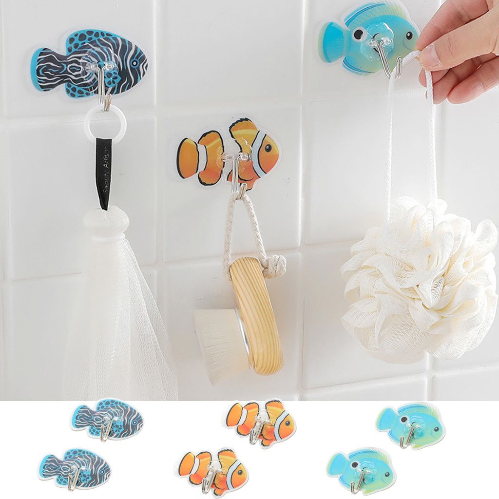 

5.3x7.8cm Strong Adhesive Hook Wall Door Sticky Hanger Holder Kitchen Bathroom 6PCS