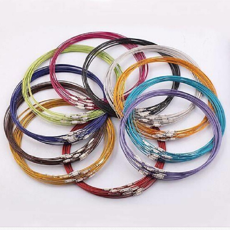 20PCs Black Steel Wire Magnetic Clasp Choker Necklace 18/"