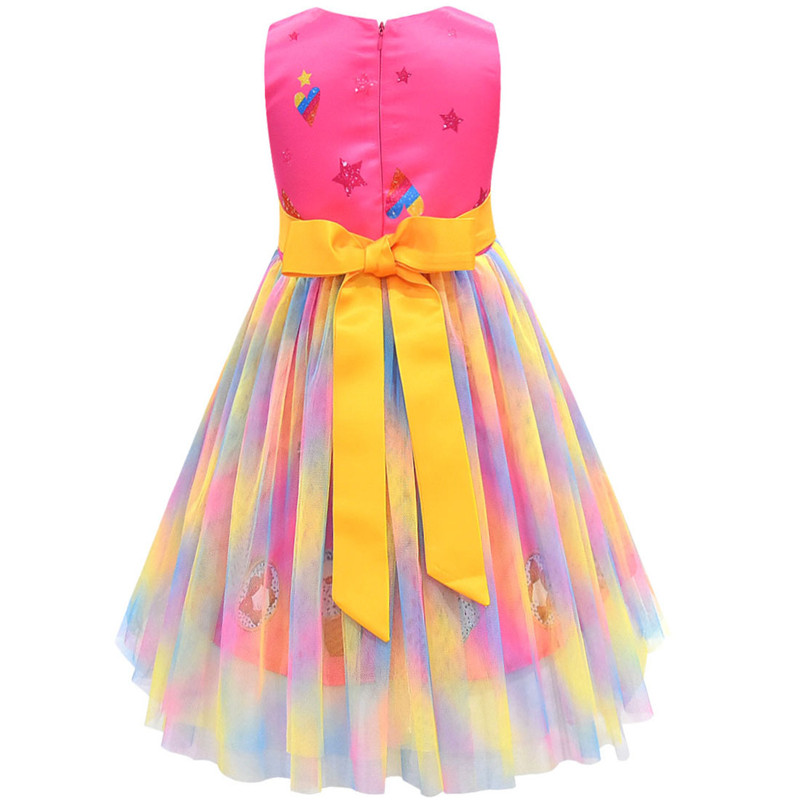 

Baby Girls Princess JOJO Siwa Dress Rainbow Gradient Tutu Skirt 110-150CM With Bowknot Pleated Mesh Dress  Festival Dresses D21702, Choose color;note u need