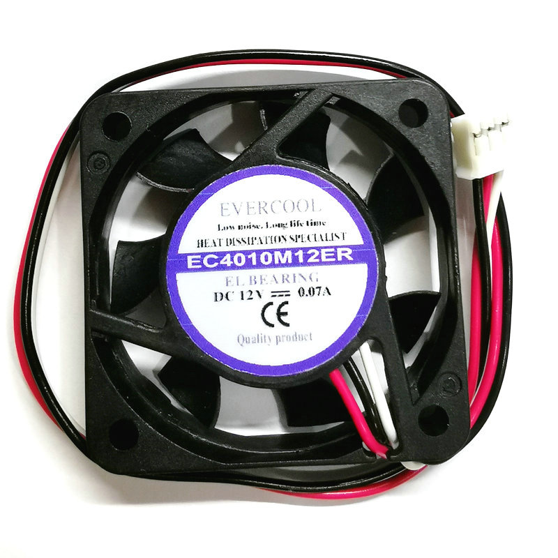 

FOR EverCool EC4010M12ER DC 12V 0.07A 40x40x10mm 3-Wire Server Cooling Fan 40*40*10MM HZDO