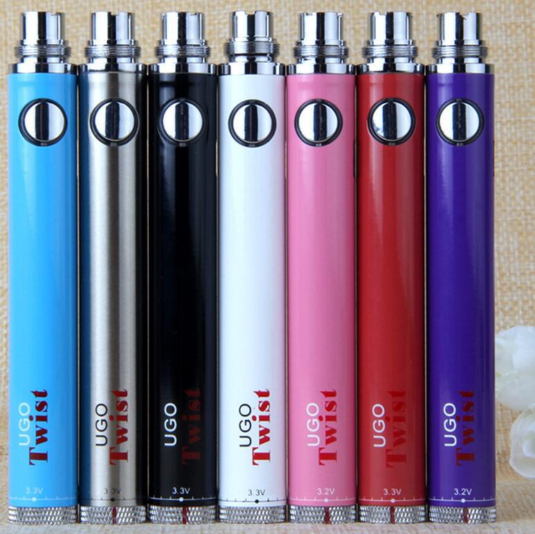

EVOD VV UGO Twist 510 Thread Vape Battery+USB Charger Kit Vision Spin II Variable Voltage 3.3~4.8V eGo C Twist Oil Vaper Pens