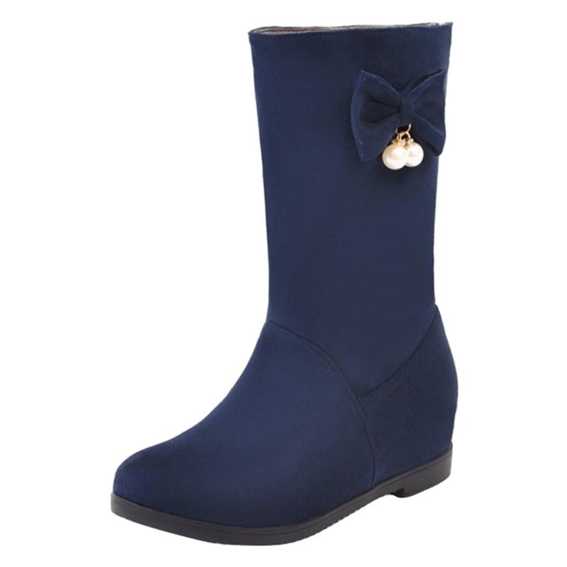 

Women Winter Warm Boots Flat With Warm High Boots Large Size Student Shoe, Black