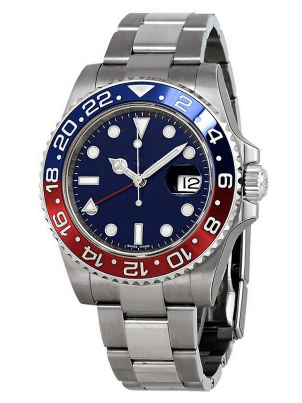 Luxury mens Wristwatch Basel red blue sapphire galss Stainless Steel Watch 126600 Automatic movement GMT II Mens Watch-image-534235886