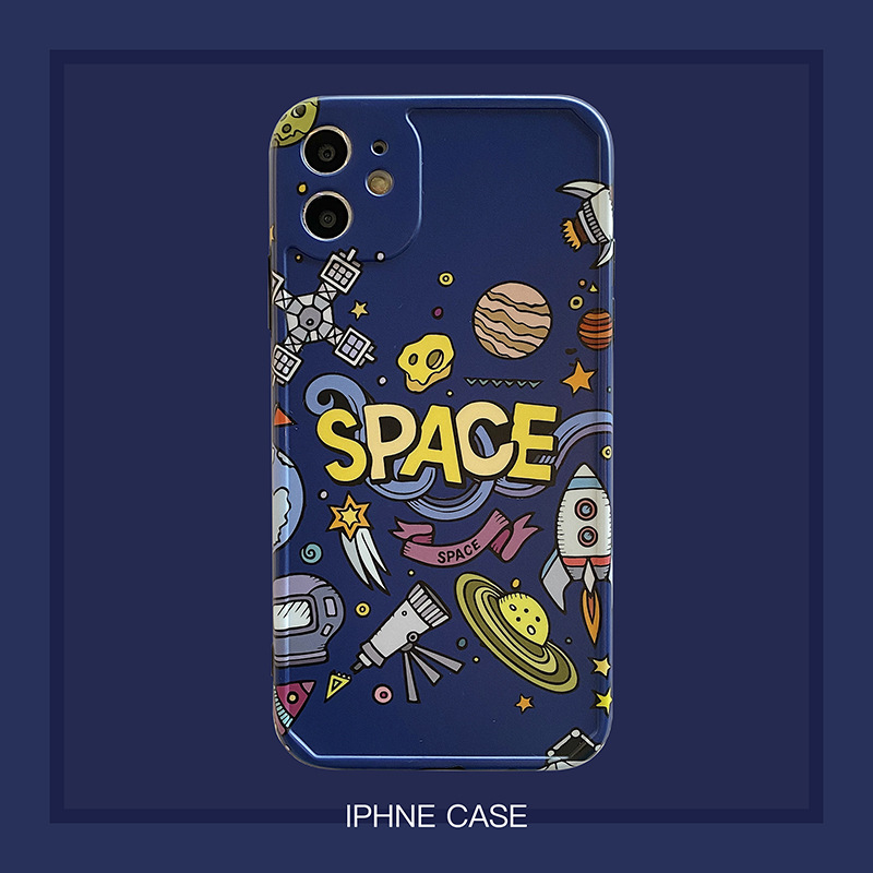 

Pretty Space Moon Astronaut Phone Cases For iphone 7 8 X SE Case For iphone 6 7plus XR XS 11 Pro Max Planet Star Frosted Soft Cover