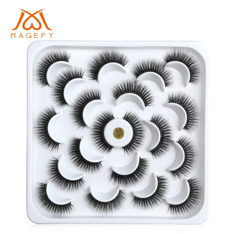 

MAGEFY 10 Pairs Mink 3D Eyelashes Natural Long False Eyelashes Volume Fake Lashes Makeup Eyelash Extension Maquiagem