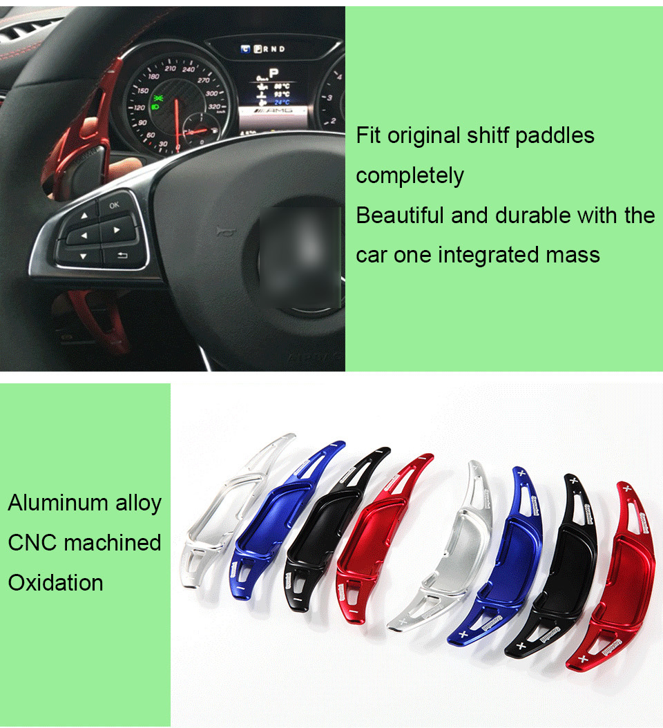 

2pcs Car Steering Wheel Shift Paddle Shifter Extension For BENZ AMG GLA45 2016-2018