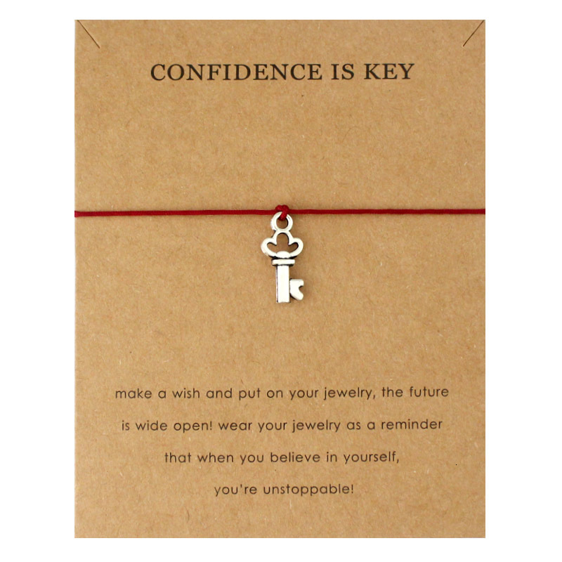 

Love Key Lock Heart Confidence Charms Bracelets Horseshoe Softball Adjustable Handmade Jewelry Women Boys Girls Men Lover's Gift