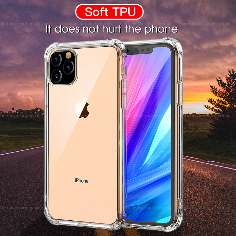 

Good Clear Air Bag Acrylic Back Cover for Iphone 11 Pro Max 6 7 8 Plus X XR XS MAX XR Anti-knock cover samsung S8 s9 s10 s20 plus note 9 10, Transparent