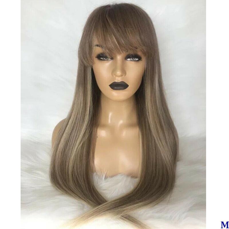 

180Density Peruvian Highlight Full Lace Wigs with Bangs Transparent Lace 13x6 Deep Part Front Human Hair Fringe Wigs, 13x3 lace front wig
