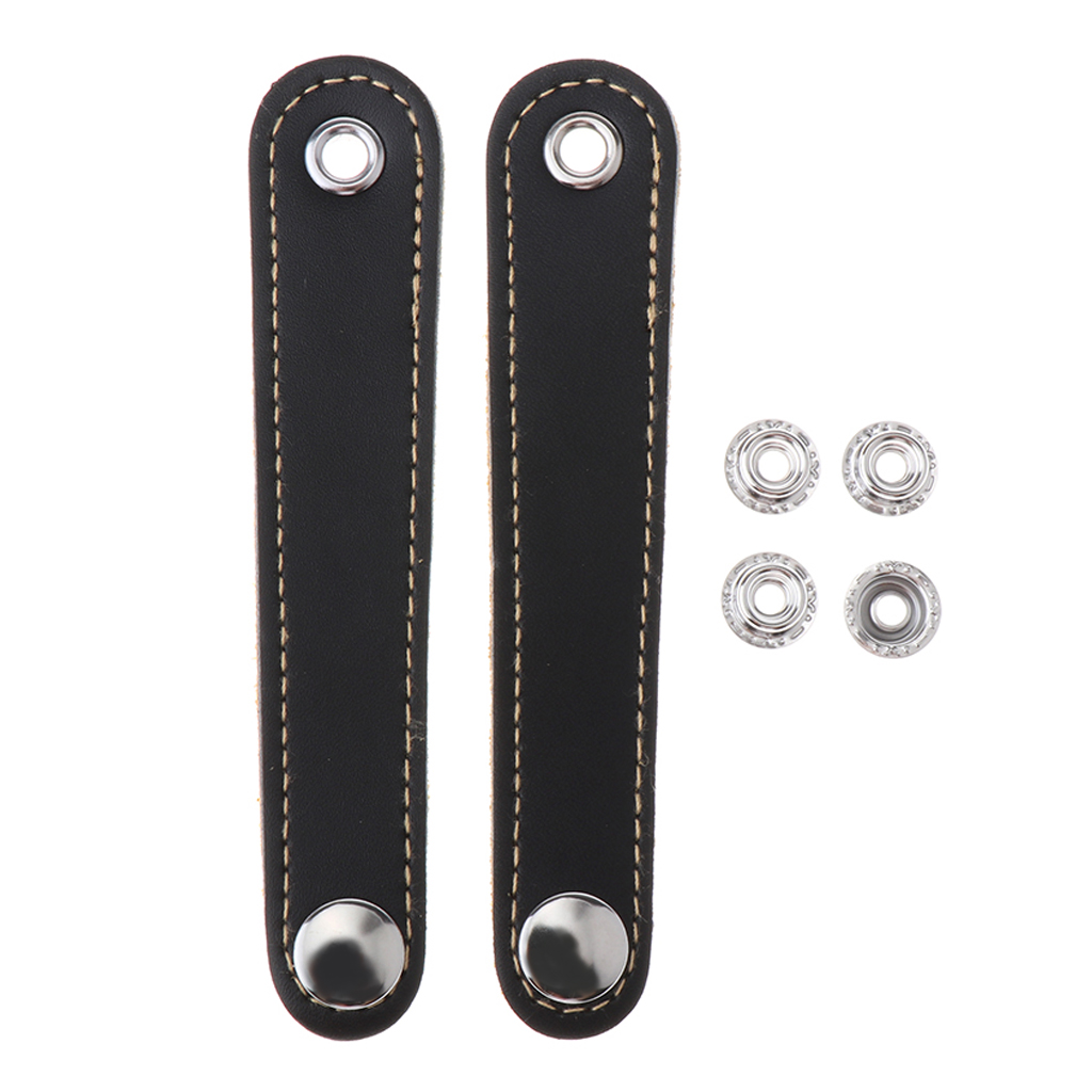 

2pcs PU Leather Adjustable Straps Buckle For Accordion Cover In Black