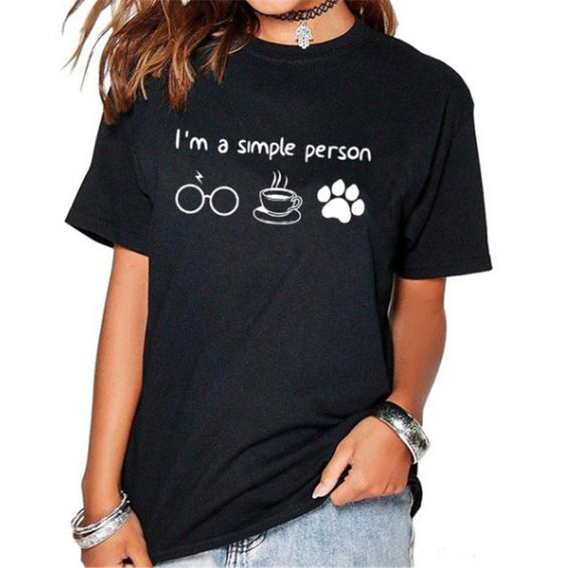 Summer Womens Designer Tshirts Im A Simple Person Letters Printed Tees Fashion Crew Neck Womens Tops