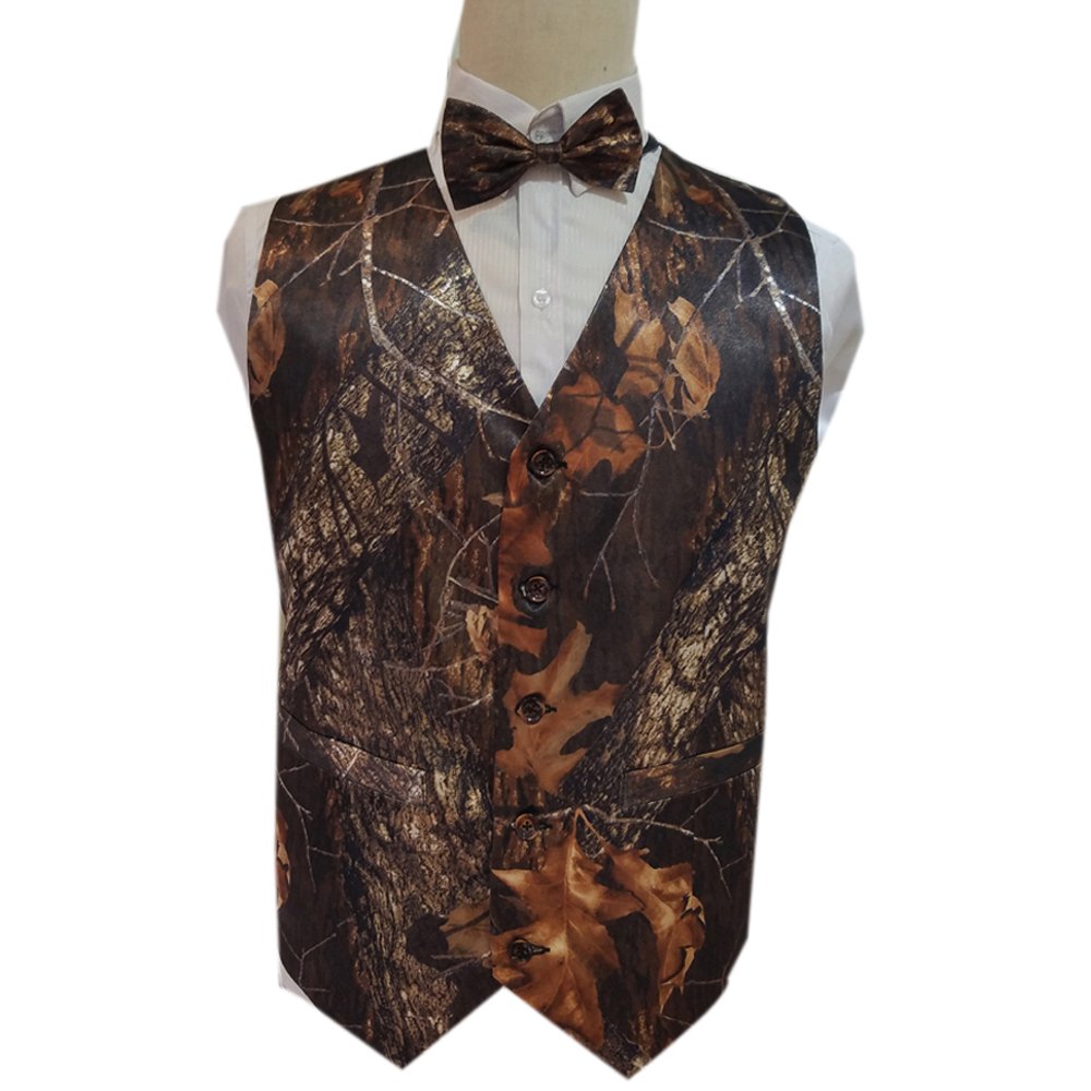 Camo Men Vest Camouflage Mens Suit Vest Slim Groom Vests Realtree Camo