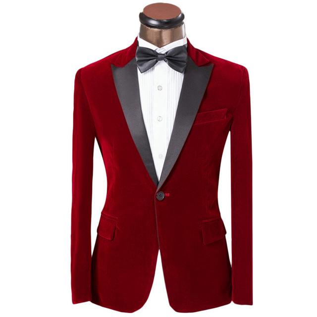 

Classic Velveteen Peak Lapel Wedding Tuxedos Slim Fit Suits For Men Groomsmen Suit Two Pieces Prom Formal Suits (Jacket+Pants) 753, Same as image