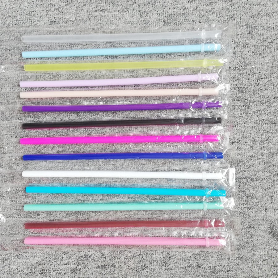 

FDA Certification food grade 24.5cm Straight Reusable Colored plastic drinking straws eco-friendly PP Drink Straw