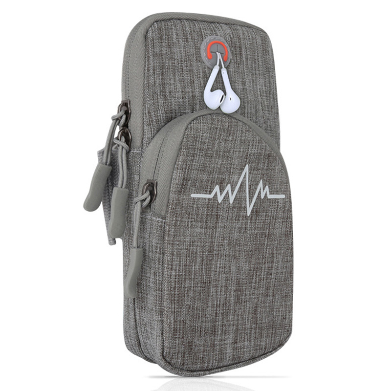 

Phone Arm Bag with Zipper Portable Waterproof Arm Pouch for Running Sports Fitness H7JP, Gray