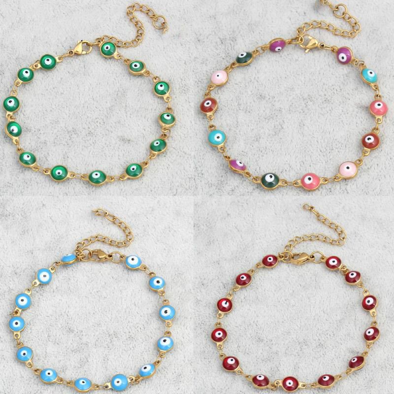 

Beaded, Strands Lucky Eye Turkish Evil Ankle Bracelet Gold Color Copper Foot Leg Chain Anklet Fashion Jewelry Gifts For Women Men Charm