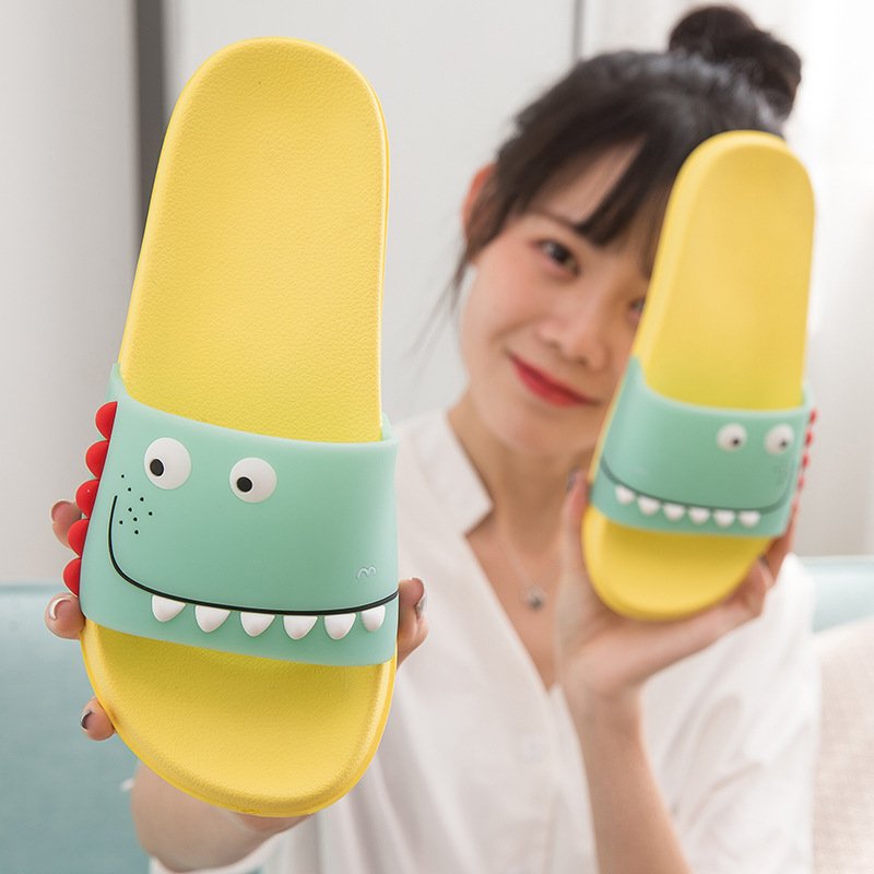 

Slippers Women's Cute Korean-Style Bathroom Bath Platform Non-Slip Indoor Couple Men's Cartoon Slipper Mens House Slippers, Yellow