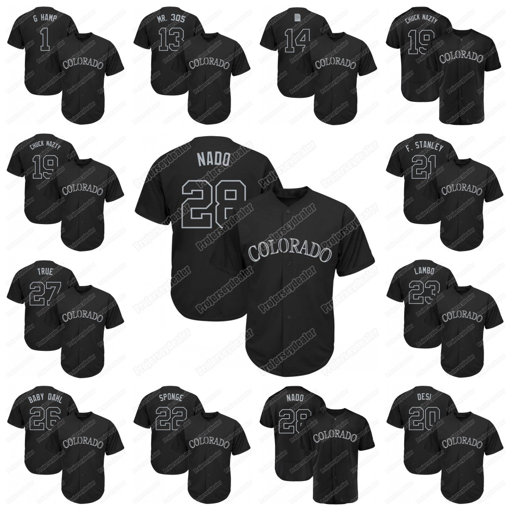 

19 Charlie Blackmon Chuck Nazty 2019 Players Weekend Nolan Arenado Nado Trevor Story True Garrett Hampson G HAMP Baseball Jersey, Womens s-xxl
