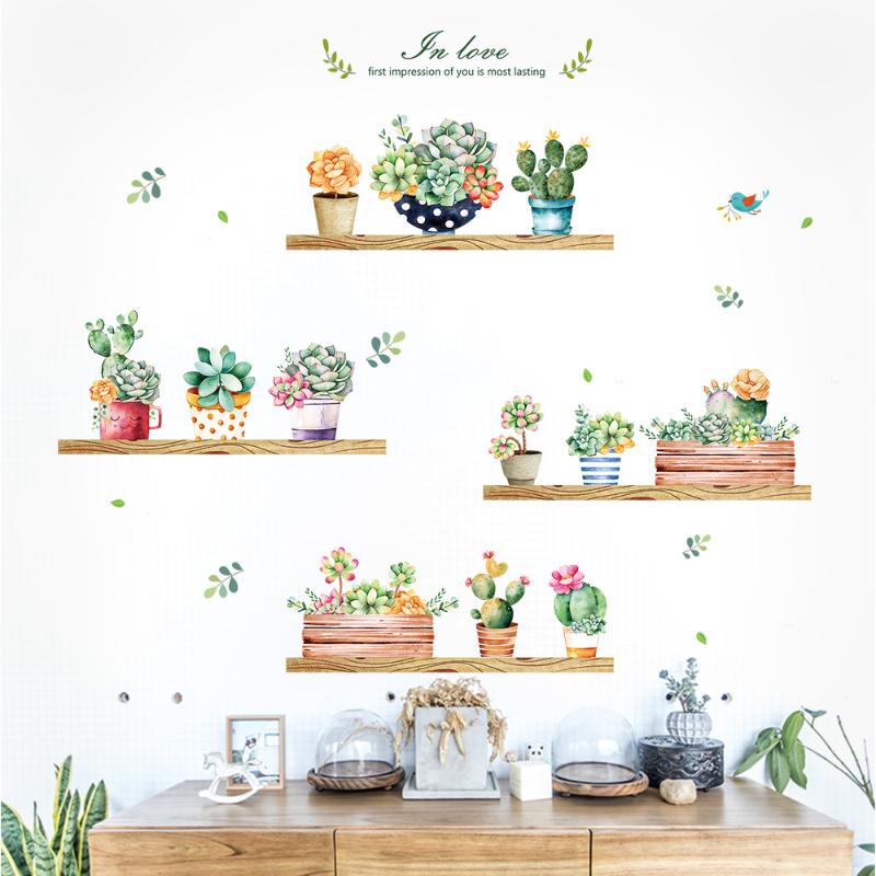

Garden plant bonsai home decor wall stickers for living room wall sticker flower kitchen PVC decals DIY decoration