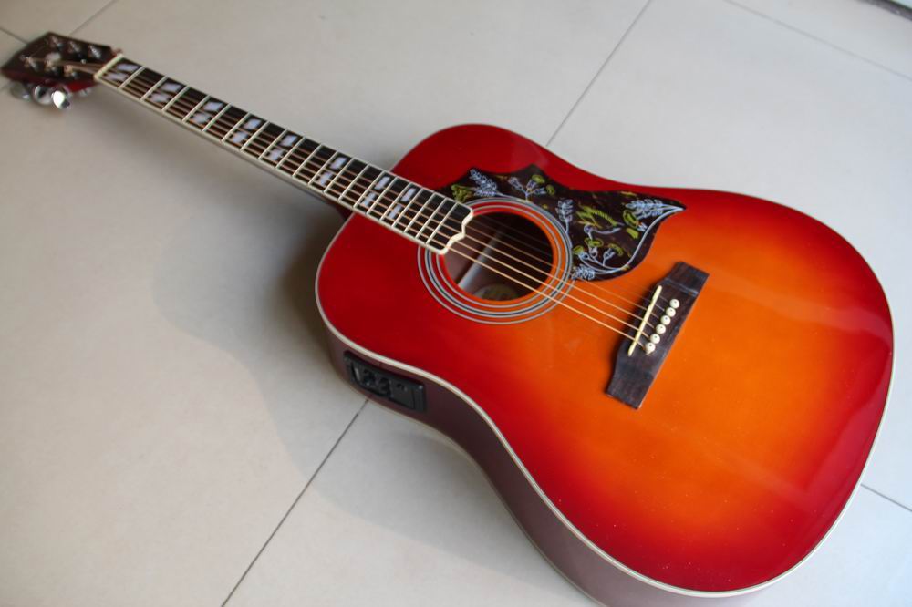 

New 41''Electric Acoustic Guitar In Cherry Sunburst 120117