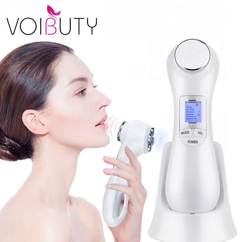

5 in 1 LED RF Photon Therapy Facial Skin Lifting Rejuvenation Vibration Device Machine EMS Ion Microcurrent Mesotherapy Massager