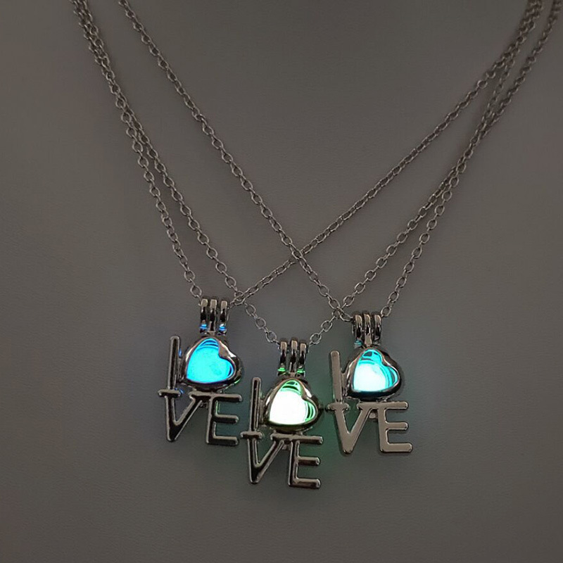 

Fund Lover Boxing Things Love Fluorescence Necklace Woman Hollow Out Noctilucent Necklace Accessories